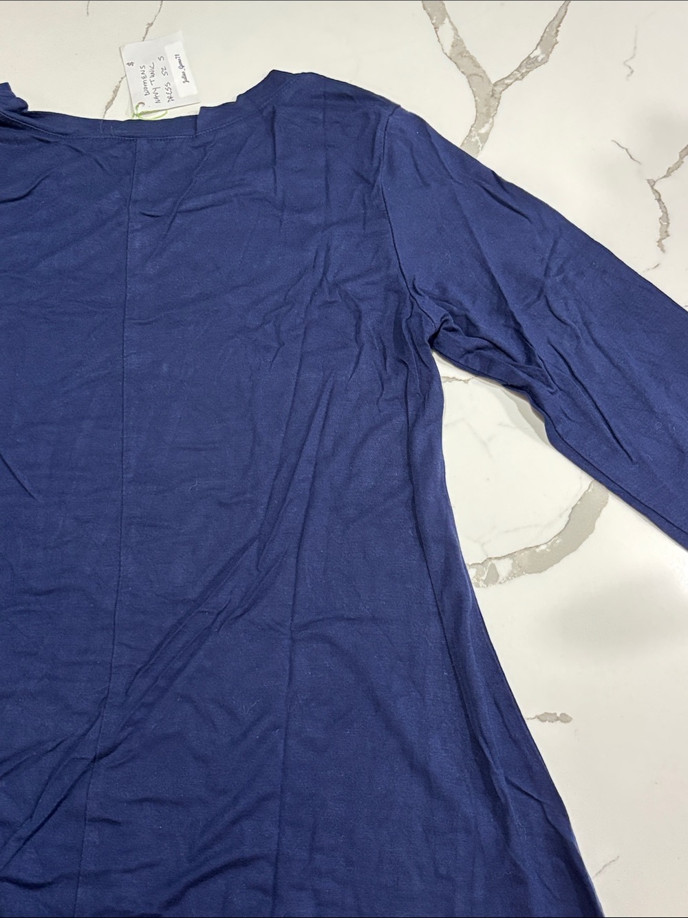 T Shirt Maxi Dress Women’s Navy Blue Long Sleeve Soft Stretchy Tunic Small - Picture 9 of 16